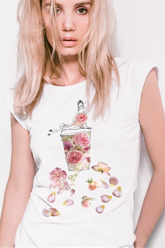 Женская дизайнерская футболка с принтом