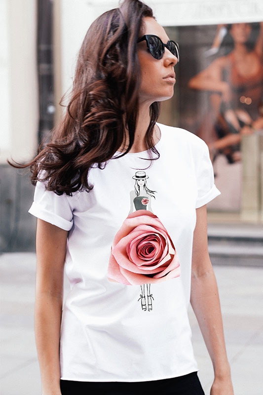 Женская дизайнерская футболка с принтом